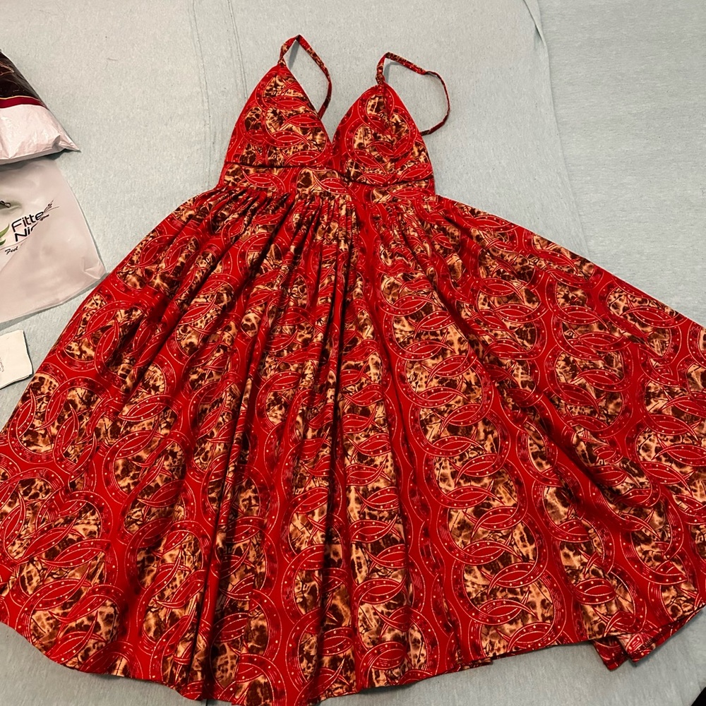 African material strap dress